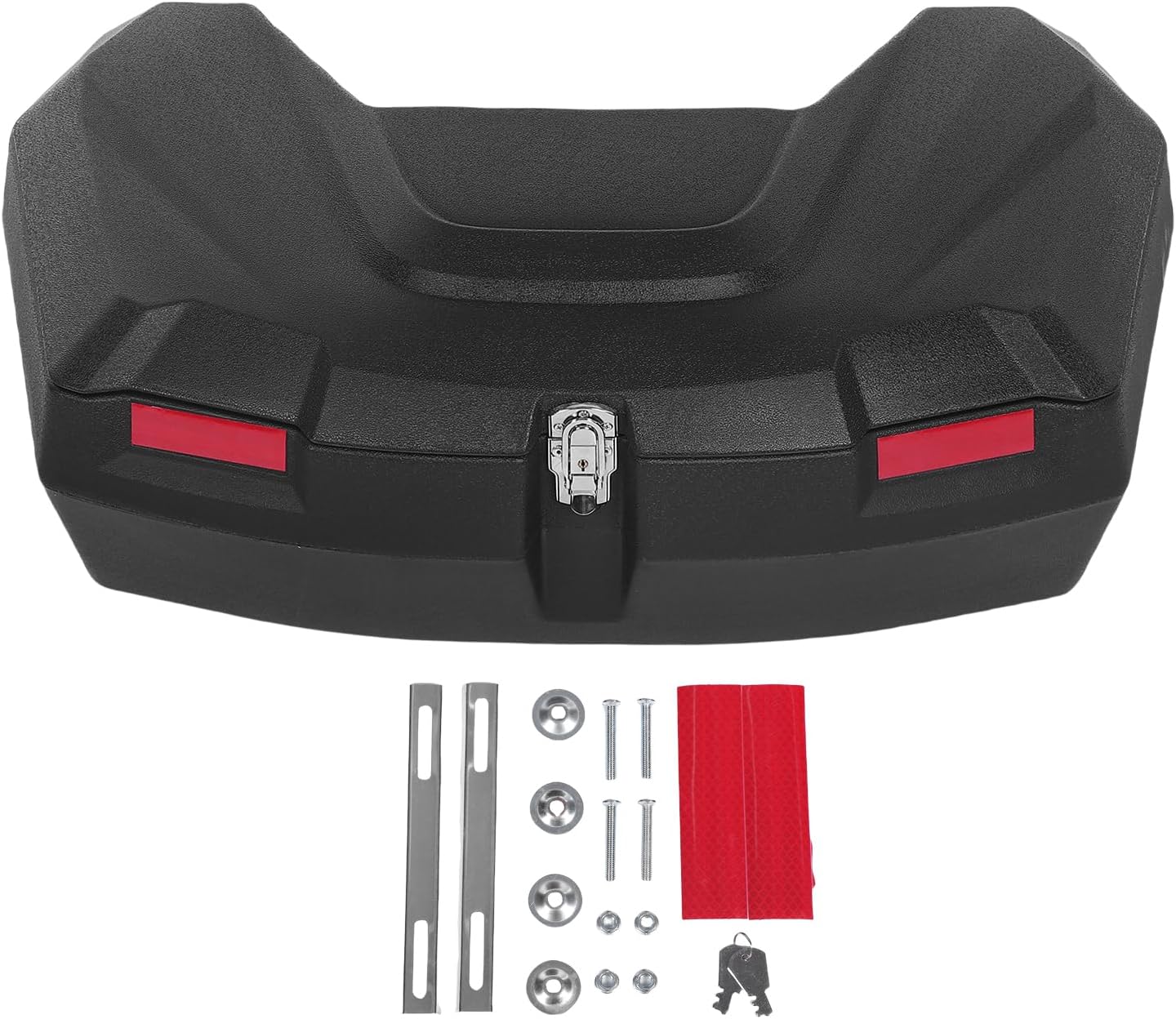 ATV Rear Storage Box, 98L Capacity Rainproof Cargo Box, Padded Backrest Storage with Lock, Ideal for ATV & UTV Rear Rack