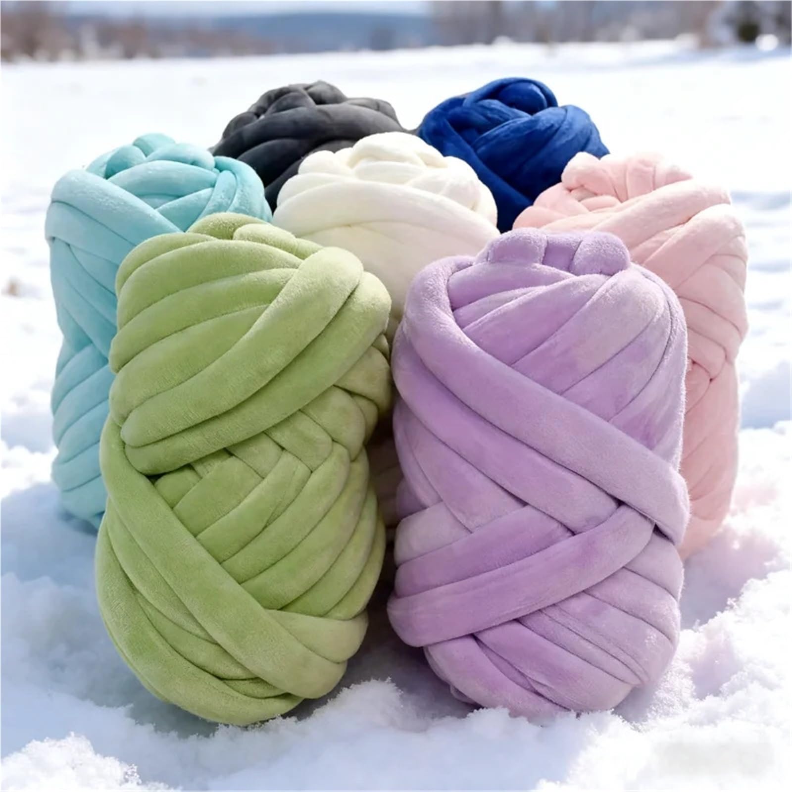 Filato spesso 500G Super Velluto Grosso Filato Spesso Ingombrante Filo Gigante Borsa Bianca for Maglieria A Mano Braccio Fai Da Te Morbido Grande Coperta Tappeto Per il fai da te(500g Sapphire blue)