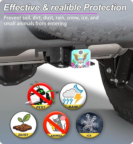 Miniatura 4 de Hermosa cubierta de enganche de remolque de 2 pulgadas, enganche de tubo receptor de goma de 2 pulgadas, divertidas cubiertas de enganche de camión,