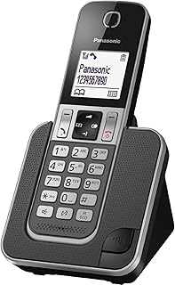 Panasonic KX-TGD310 - Teléfono (DECT, Escritorio, Negro, Color Blanco, Auricular, LCD, 1880000000-1900000000 Hz, Identificador de Llamadas a) Color Negro, Blanco [Versión Importada]