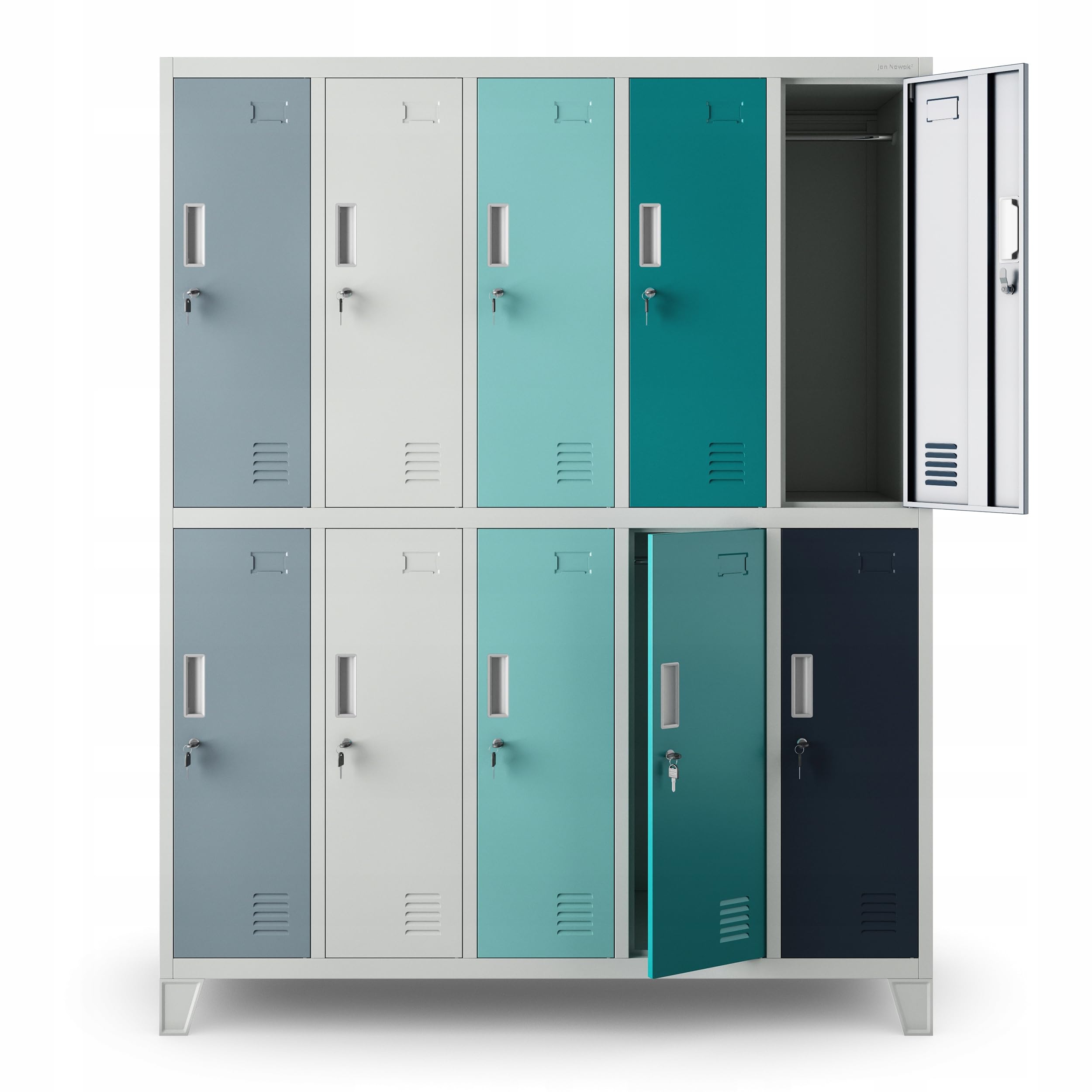 Jan Nowak Taquilla Vestuario Metálica 10 Puertas USB C, 172 x 136 x 45 cm