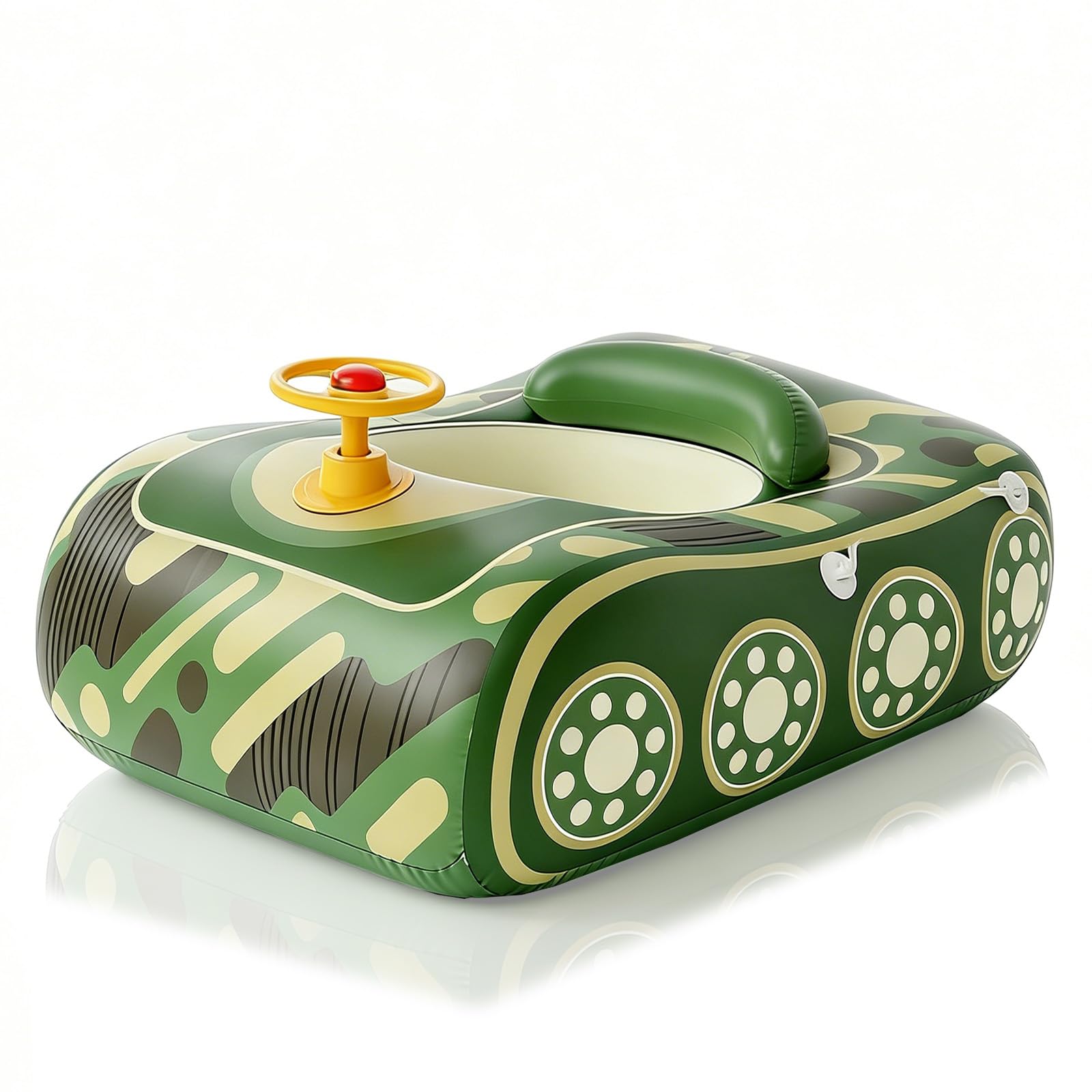 Baby Swimming Float, Green Car Steering Wheel Baby Swimming Ring for Kids Children's Toddler, Inflatable Pool Floats Rubber Ring Water Floats for Boys 3 Years Old +