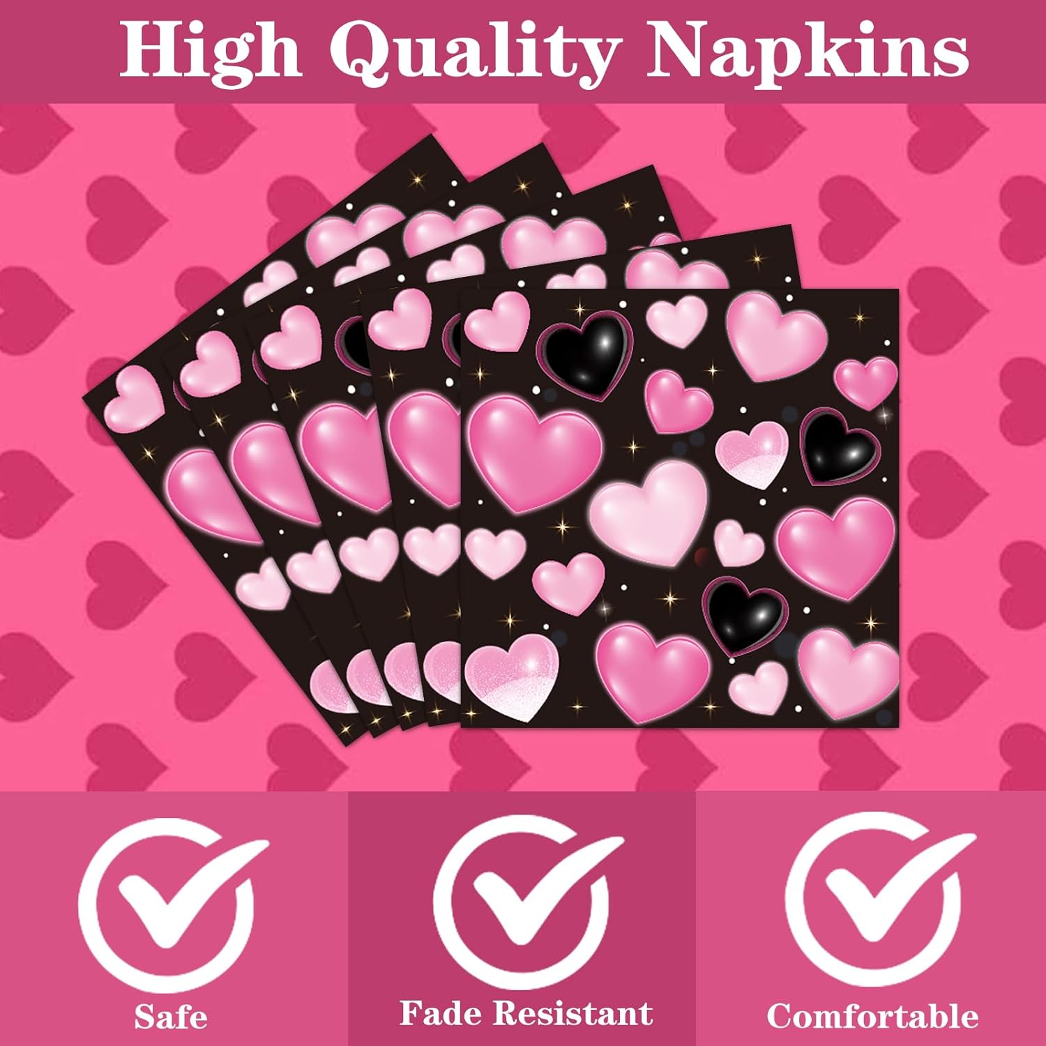 Rakuto 2000s Party Tableware Decorations, 96PCS Y2K Plates Napkins and Forks Set, Pink Heart Disposable Birthday Wedding Party Supplies Serve 24 - Image 3