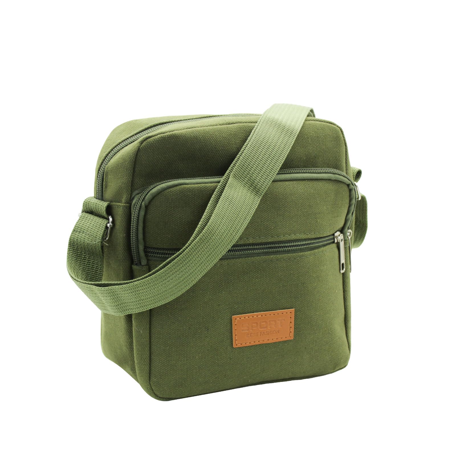 AfitLulu Messenger Bag for Man Commuting Canvas Crossbody Bag with 3-Layer Zipper Satchel Bag for Business Bag