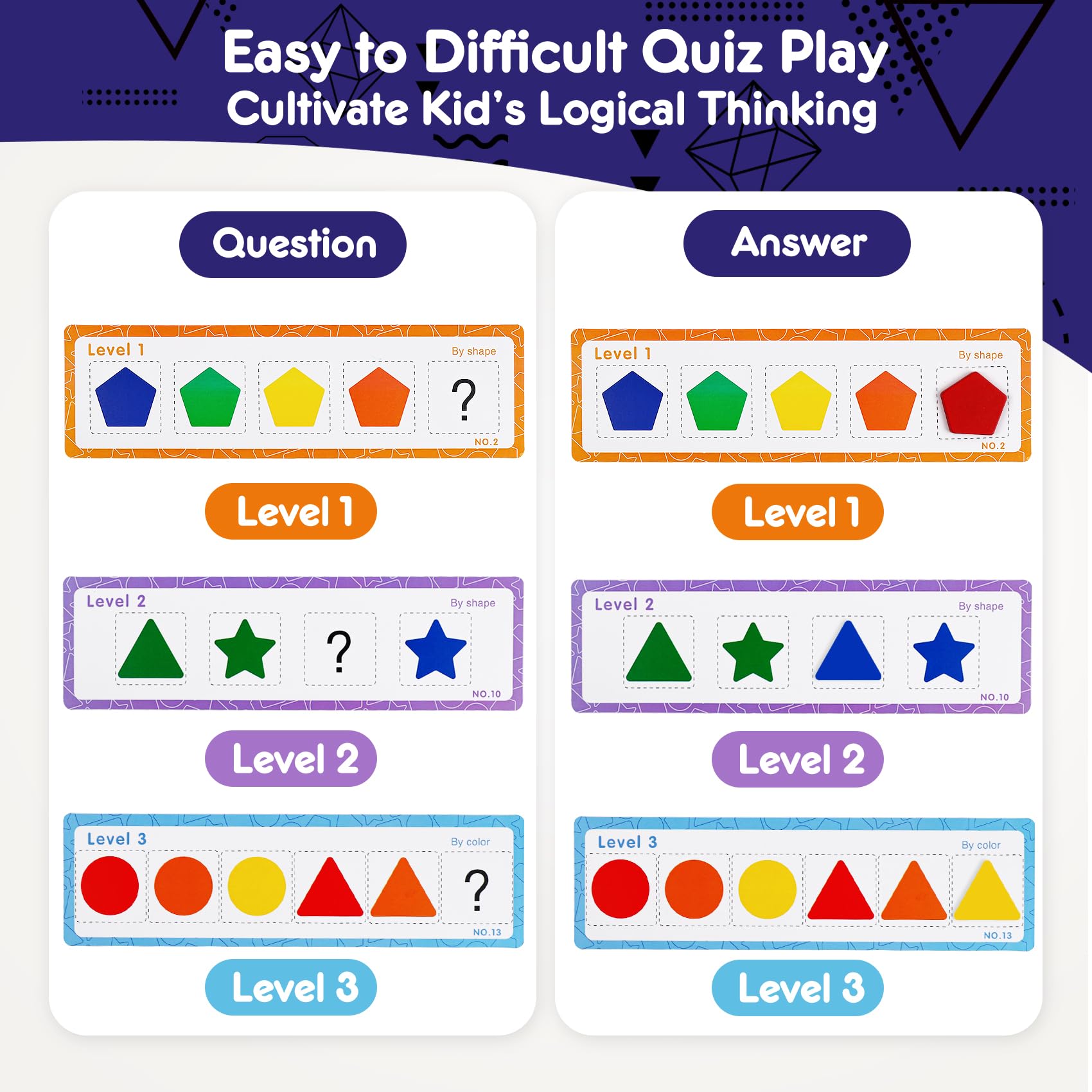 Juguetes de clasificación de madera Montessori Clasificador de colores y formas, actividades de clase para niños pequeños, juego de motricidad fina para reconocimiento de colores y formas, regalos de 6