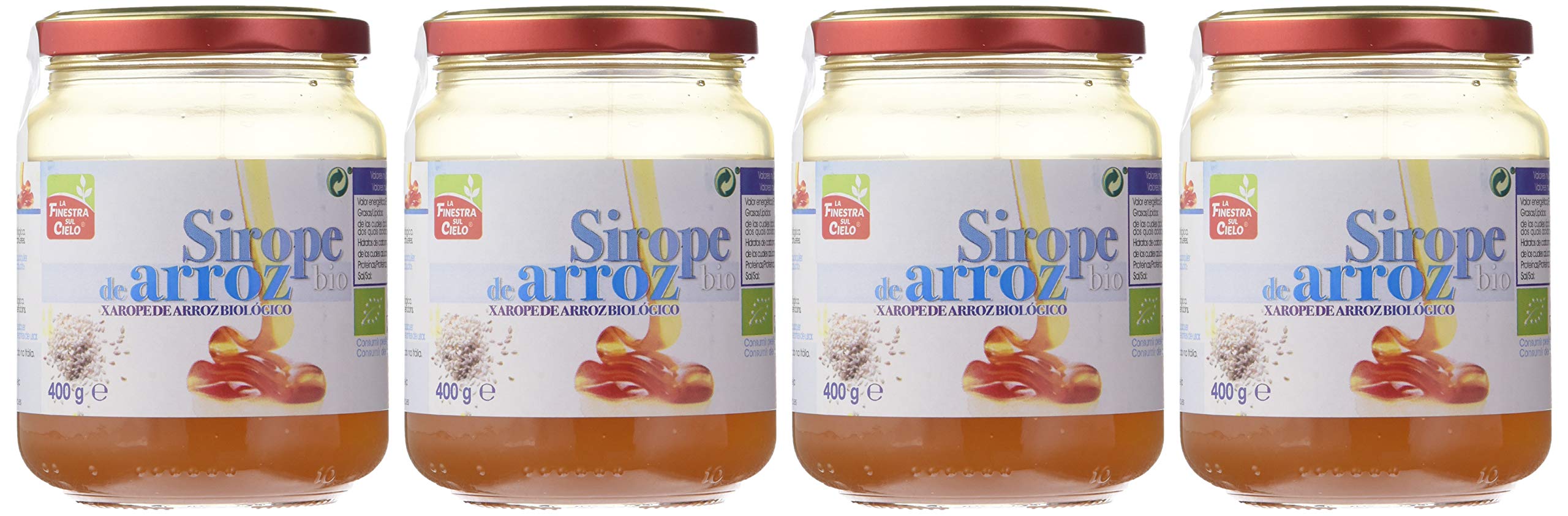 La Finestra Sul Cielo Sirope de Arroz - Paquete de 4 x 400 gr - Total: 1600 gr