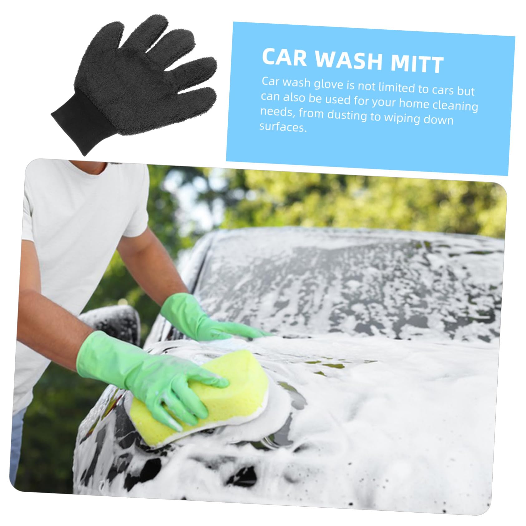 ULTECHNOVO 3pezzi Guanto Per Lavaggio Auto Microfibra Guanto Da Pulizia e Scratch Esterni Veicoli Design Leggero e Portatile Versatile Per Uso Domestico e Auto Facile Da Utilizzare e