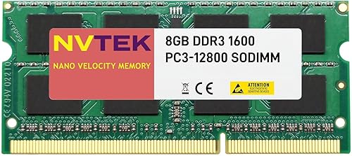 NVTEK 8 GB (1 x 8 GB) DDR3 1600 MHZ PC3-12800 SODIMM 2Rx8 1.35V 204-PIN Memoria de computadora portátil no ECC