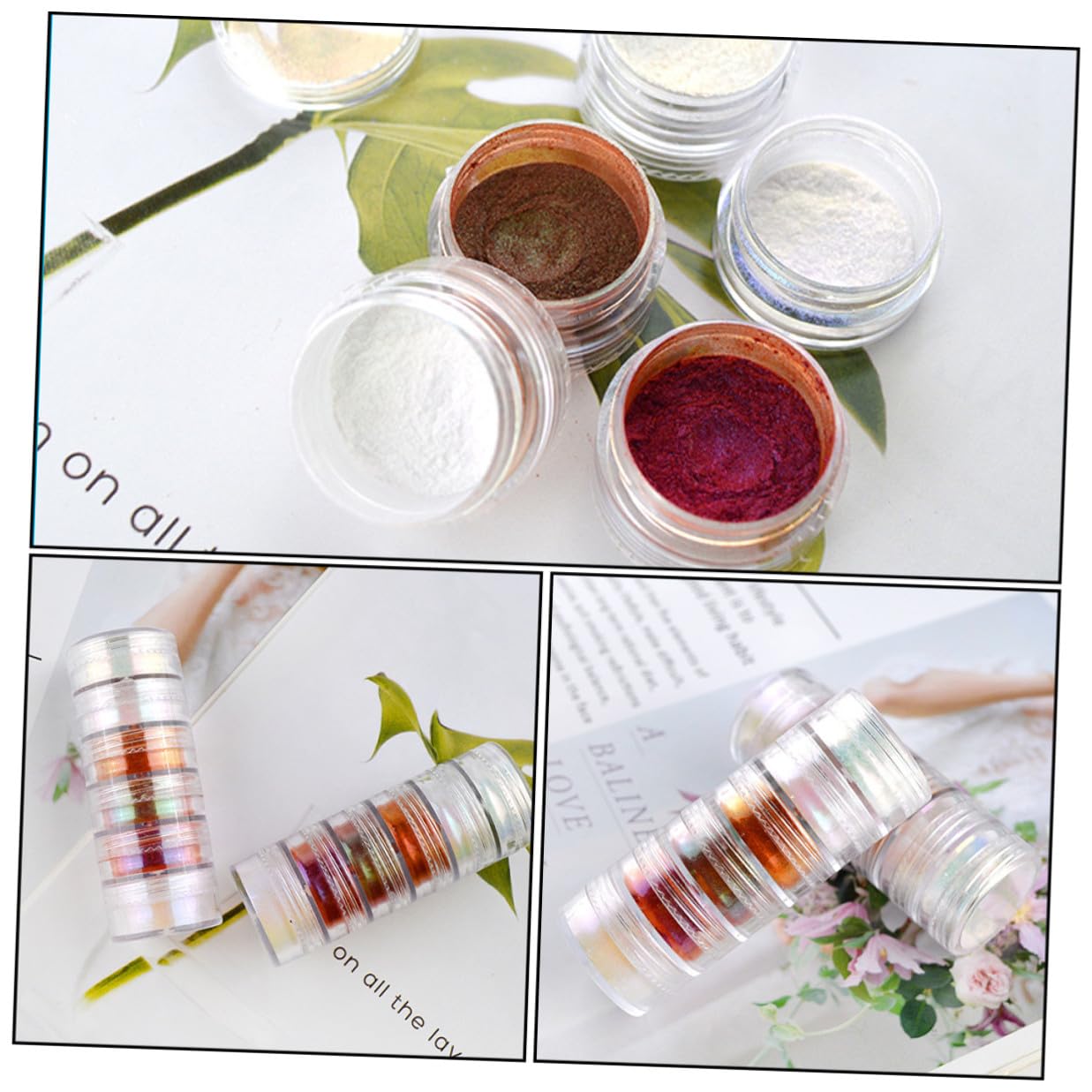 Juego de 6 Polvos de Pigmento de Mica Perlada Cosmética, Colores Surtidos para Resina Epoxi, Manualidades, Fabricación de Jabón y Pintura Casera, Polvo Natural Seguro para Piel