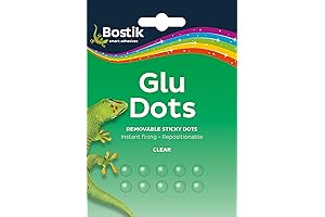 Bostik Blu Tack Reusable Adhesive Dots for Wall or Desk, 6 Packs of 64 Dots