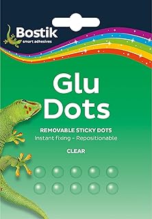 2 Packs of Bostik Bostick Blu Tack Blue Tac Tak Sticki Sicky Glue Adhesive Dots Removable 64 dots per pack 805828