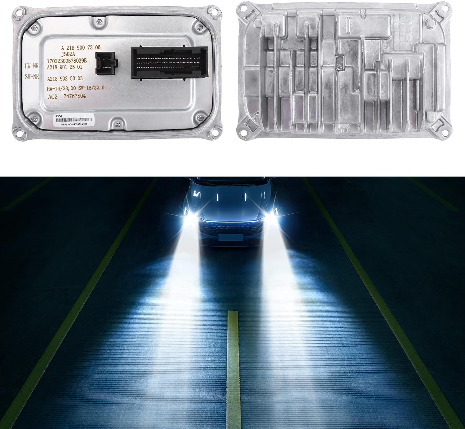 Zcargel A2189007306 A2C74767504 Headlight Ballast Control Unit Compatible For Mercedes-Benz CLS C218 2011-2017 LED Headlight Ballast Control Module Unit Full LED ILS Headlight Control Unit