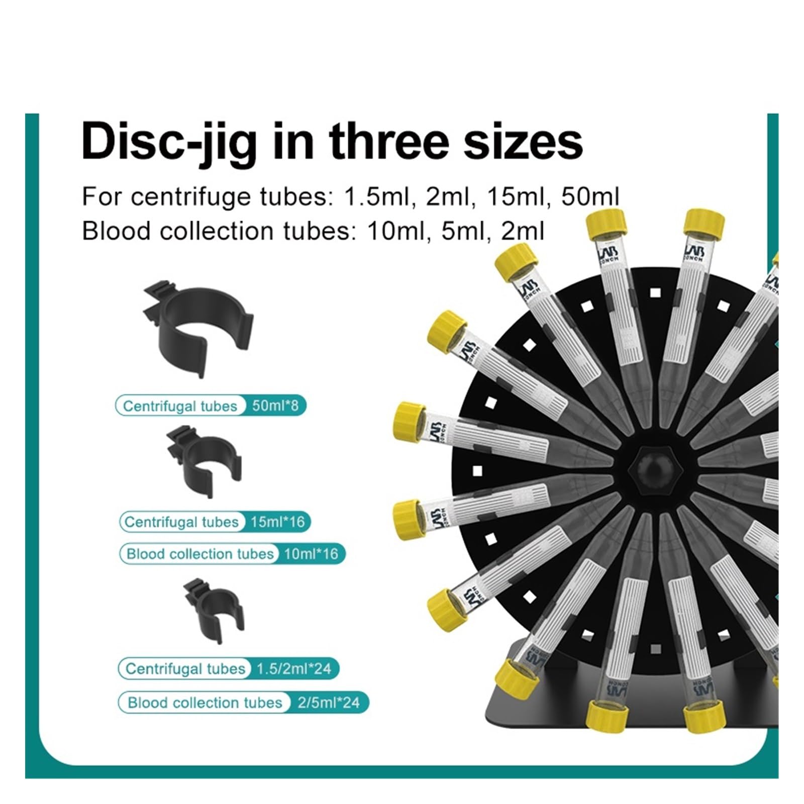 Langachsen-Rotationsmischer, 1,5/2/15/50 ml, Blutmischer, 360°-Scheiben-Kippmischer, Schüttler, Rotator, Laborausrüstung, 20–80 U/min weit verbreitet in Laboren und Schulen(RML-80 Fixture C)