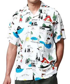 【美品】ルーシャットアロハシャツ 開襟 クールビス 半袖 綿100% ネイビー Amazon.co.jp: [ルーシャット] アロハシャツ メンズ 父の日