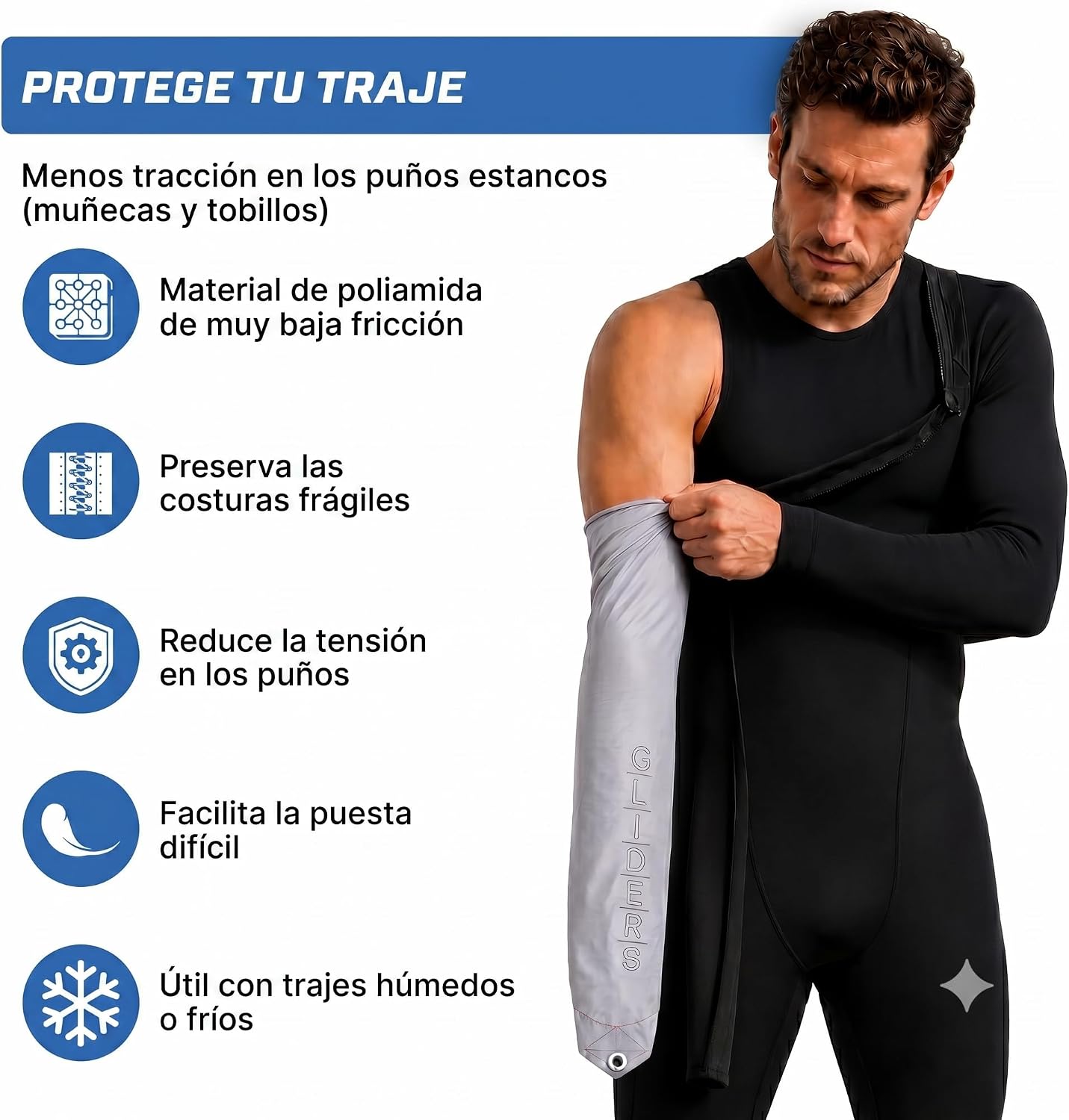 Gliders Wetsuit Assist | Wetsuit Entry and Removal Helper for Quick Changes when Diving Surfing Swimming Triathlon Sailing