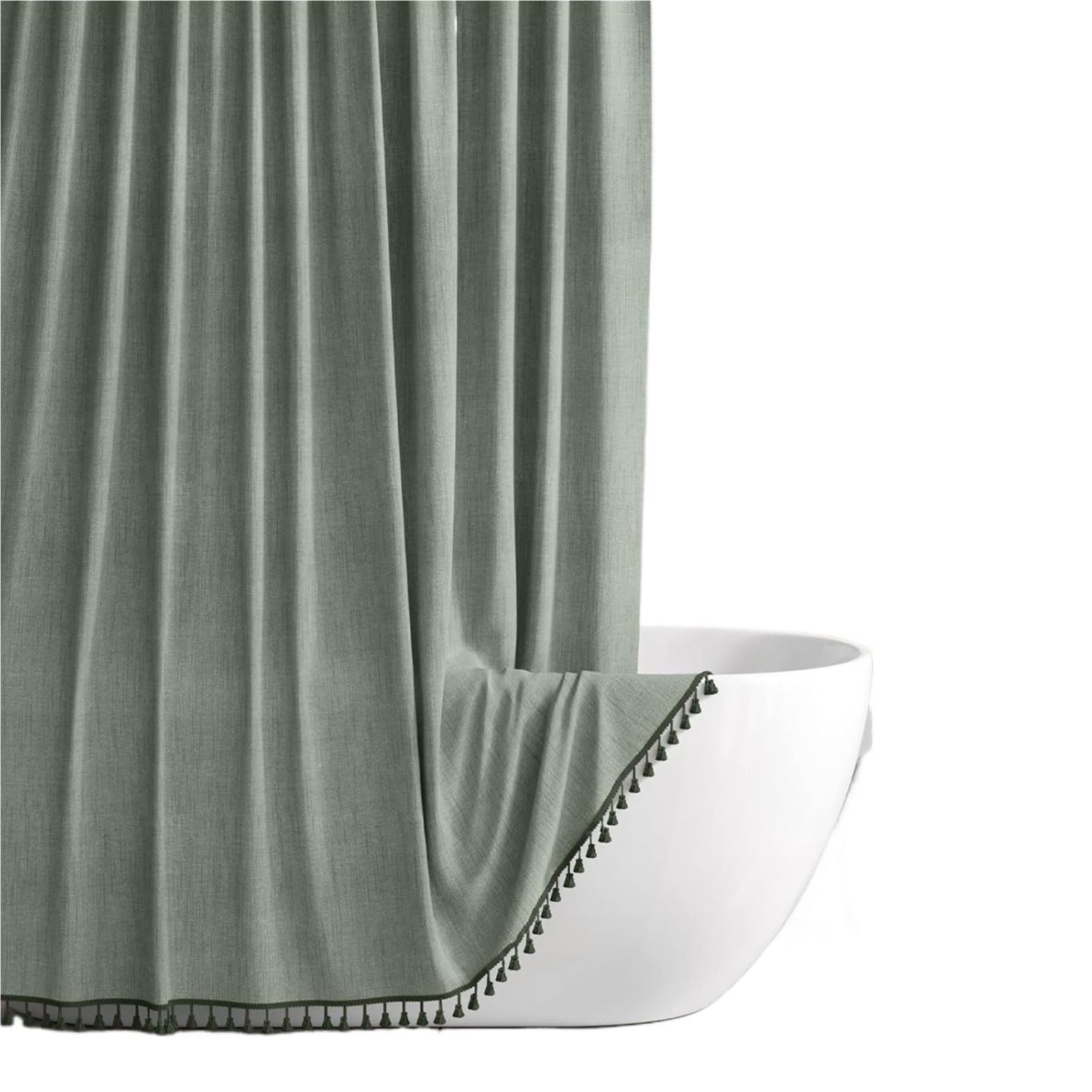 MZSKLW Shower Curtain Linen Shower Curtain, Hotel Bathroom, Household, Water-resistant Thickened