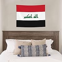 Vista 5 de Rqwaaed Tapiz de bandera de Irak adorna perfectamente la pared, 29 x 37 pulgadas