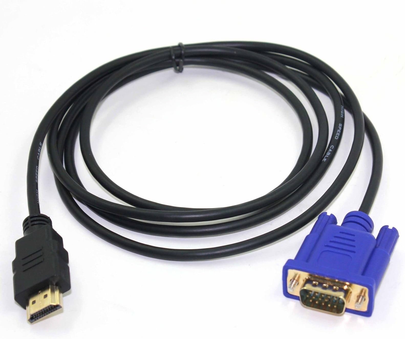 HDMI Gold Male To VGA HD-15 Male 15Pin Adapter Cable 6FT 1.8M 1080P