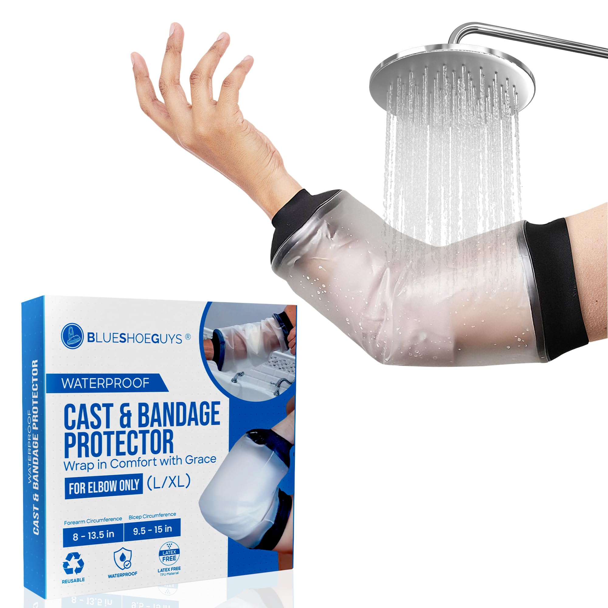 Reusable Waterproof Picc Line Sleeve Cover For Upper Arm, L/XL for Proper Wound Protection Picc Line Shower Cover and Waterproof Sleeve Protector for IV, Shower sleeve for Upper Arm
