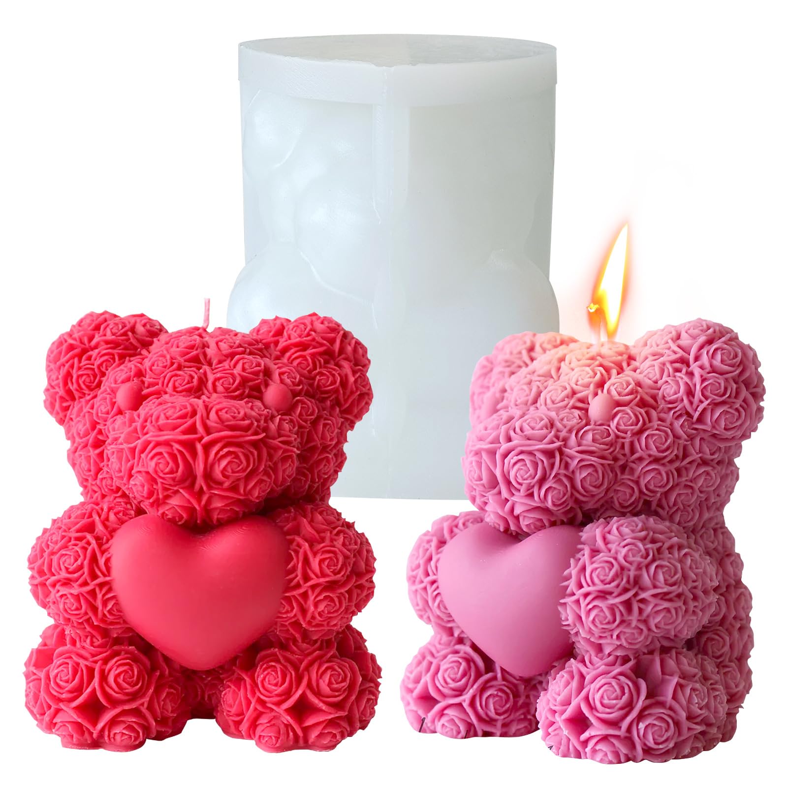 Moule ours en silicone 3D grand format pour bougies et savons