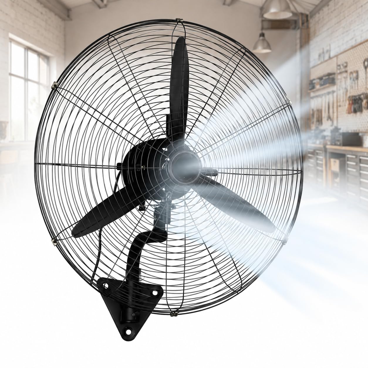 TsoLay Industrial Wall Fan, High Velocity Oscillating Fan with Powerful Cooling,Industrial Heavy Duty Metal, 3 Speeds, 120° Oscillation & 30° Adjustable for Commercial Residential Garage