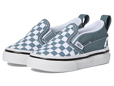 Vans Kids Slip-On V (Infant/Toddler) Kids Shoes Color Theory Checkerboard Stormy Weather : 10 Toddler M, Textile/Canvas