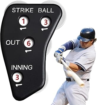 Baseball Score Counter Baseball Umpire Indicator Baseball Umpire Indicator Baseball Counter Clicker 4 Wheel Strike, Ball, Inning, Out, Accurate Recording, Easy Operation, Lock Function, Score Keeper