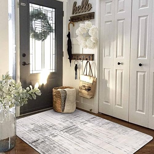 Miniatura 2 de Calore Rugs Mordern Alfombras suaves abstractas envejecidas para sala de estar, dormitorio, comedor, alfombra de pelo medio (2.6 x 3.9 pies,