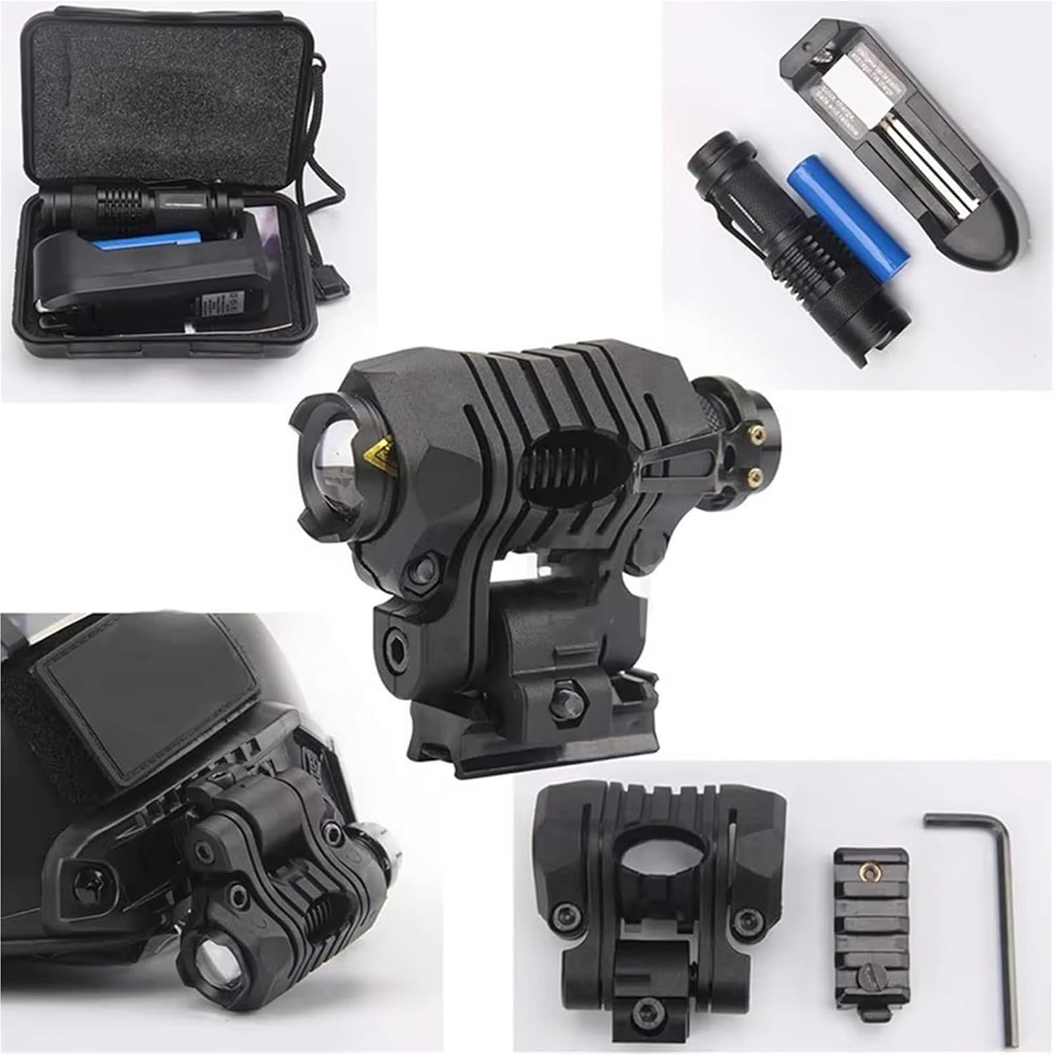 Airsoft Helmet Set, with Tactical Goggles, Helmet Signal Light, Flashlight and Night Vision NVG Mount Bracket CS Hunting Paintball Gear