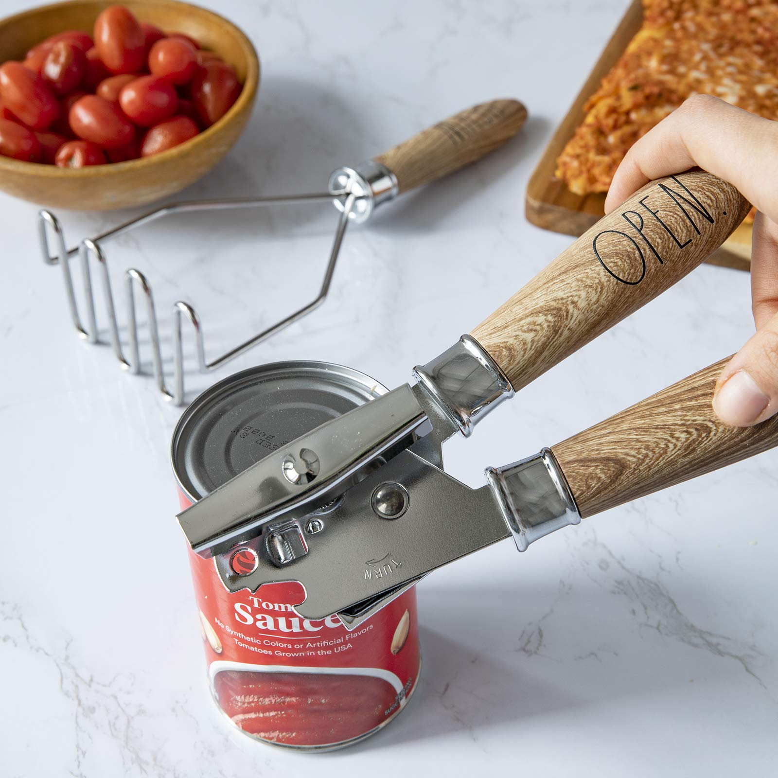 Rae Dunn Everyday Collection Küchenhelfer-Set, Holz und Edelstahl, 7-teilig