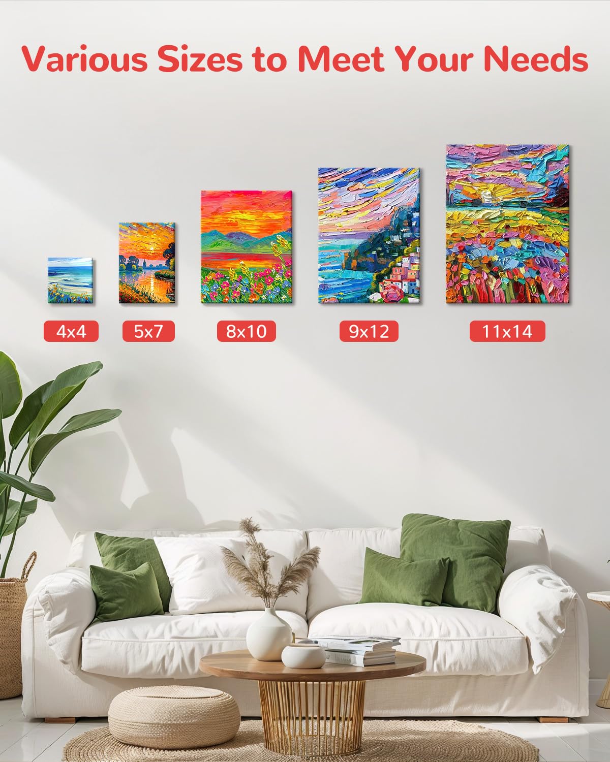 PHOENIX Painting Canvas Panels 11x14 Inch, 12 Value Pack - 8 Oz Triple ...
