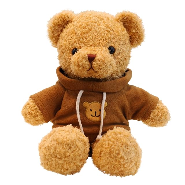 TROYSINC Oso de peluche de piel suave con capucha, estampado de patas
