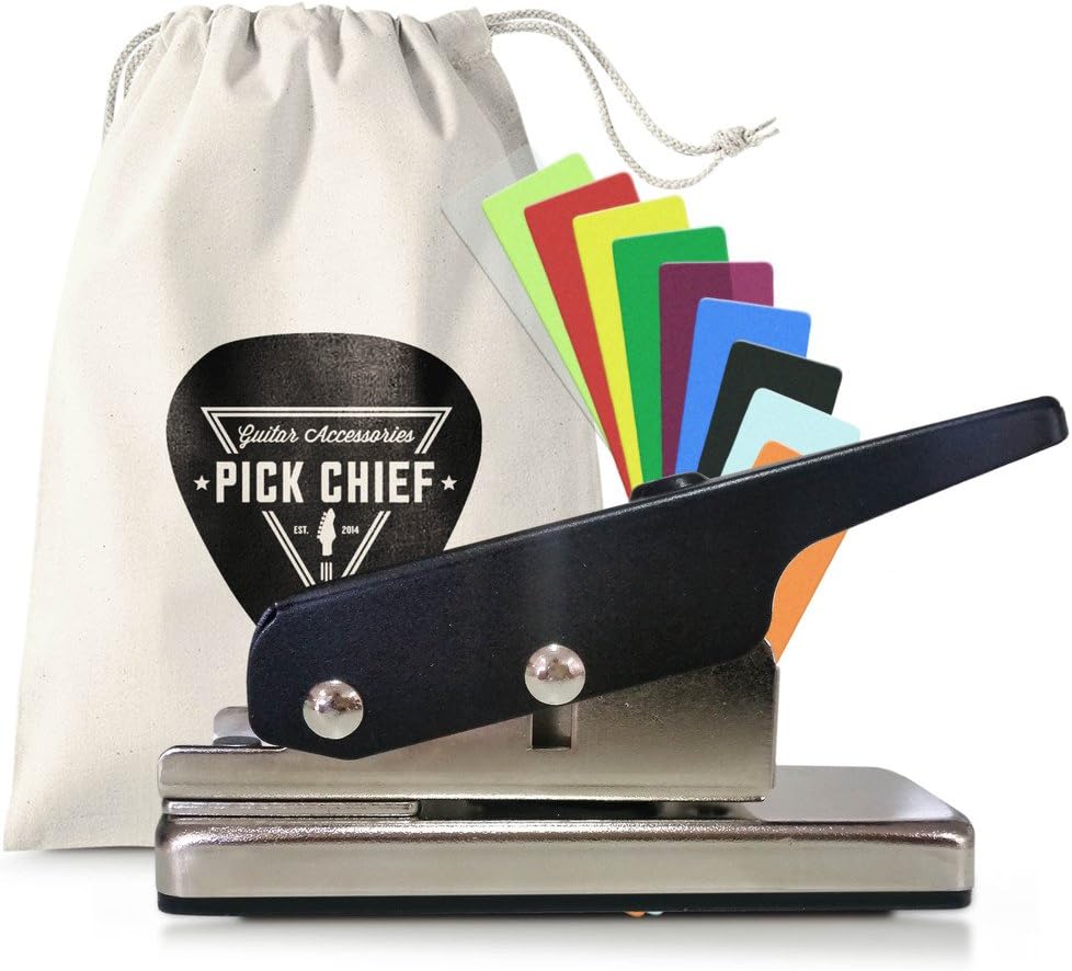 Guitar Pick Punch The Premium DIY Kit with 10 Starter Sheets and Convenient Holder