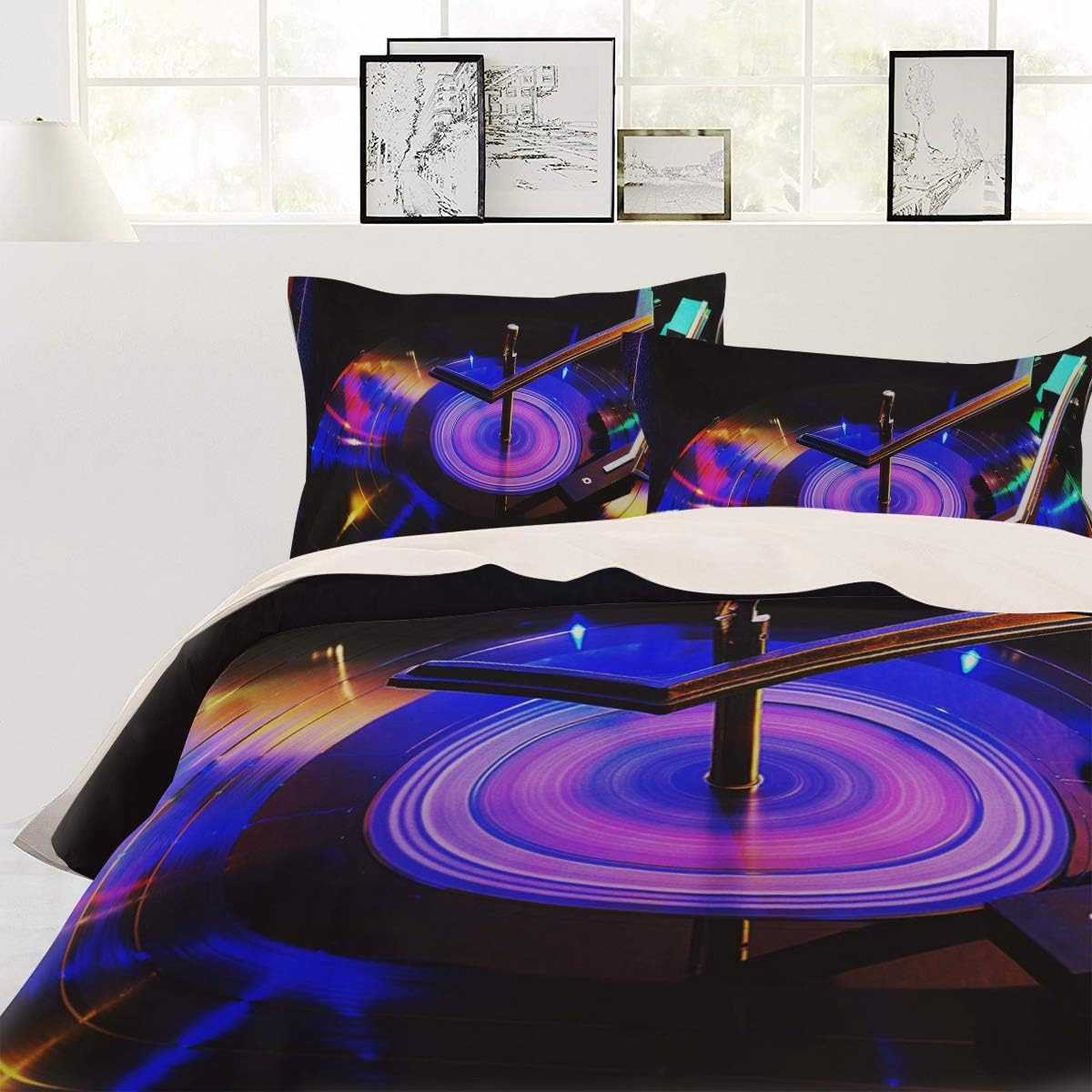 Blасk Frіdау - 80% оƒƒ Luxury 4 Piece Bedding Set California King, Vintage Art Vinyl Record Closeup Image Duvet/Comforter/Quilt Cover Set with Bed Sheet Pillow Shams for Kids/Teens/Adults/School Nеw Dеаl Luxury 4 Piece Bedding Set California King, Vintage Art Vinyl Record Closeup Image Duvet/Comforter/Quilt Cover Set with Bed Sheet Pillow Shams for Kids/Teens/Adults/School