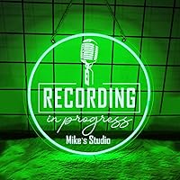 Vista 1 de Letrero personalizado de grabación en progreso, letrero de luz de estudio de grabación, letrero de neón de estudio de grabación, letrero LED