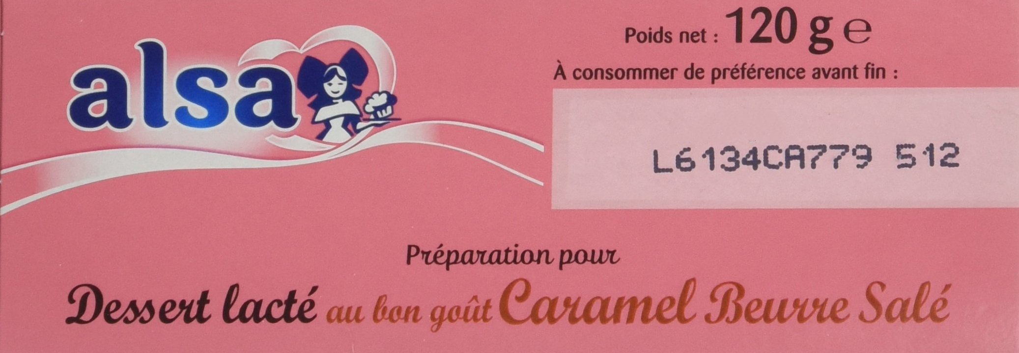 Alsa Préparation Crème dessert Caramel Saveur d'Antan 2 Sachets 120g - Lot de 4