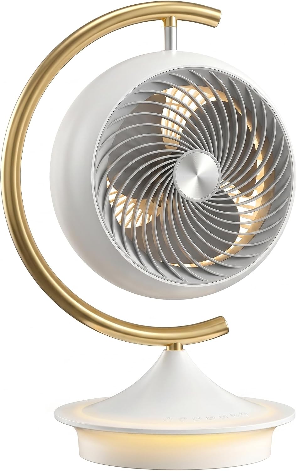Desk Fans for Bedroom with Light, 13 Inch Table Air Circulator Fans, Oscillating Fan for Whole Room, 70° Vertical and 100° Oscillating, 3 Speeds, 28dB Quiet, for Home,Office,Outdoor