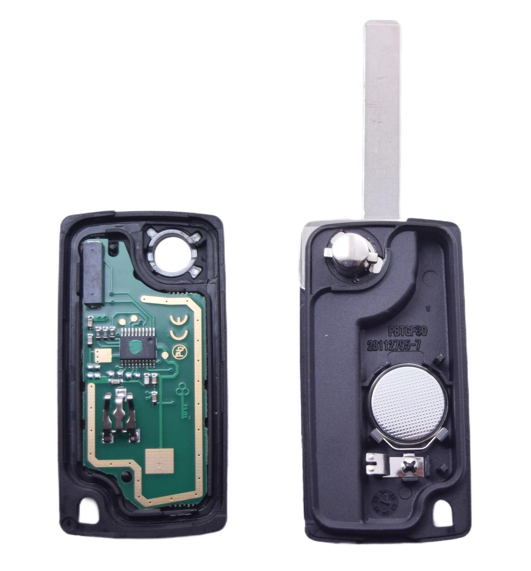 Clé Vierge ID46 Electronique à Programmer 3 Boutons Coffre CE0536 Lame HU83 Compatible avec Peugeot 207 207SW 208 307 307SW 308 407 408 Partner Expert Citroen C2 C3 C4 C5 C6 C8 Berlingo Jumpy