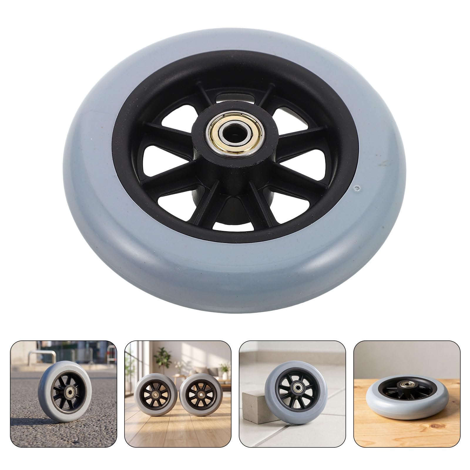 SUPVOX 4 Piezas Rueda Delantera de Goma de 5 Pulgadas para Andadores