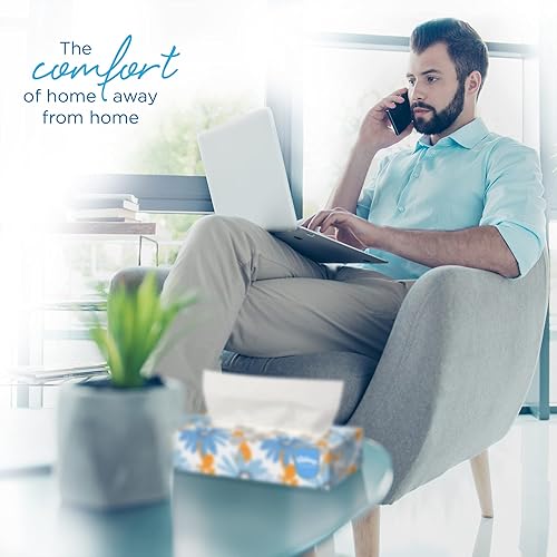 Miniatura 5 de Kleenex Pañuelo facial de 2 capas, plano, 100 pañuelos por caja, paquete de 5 cajas