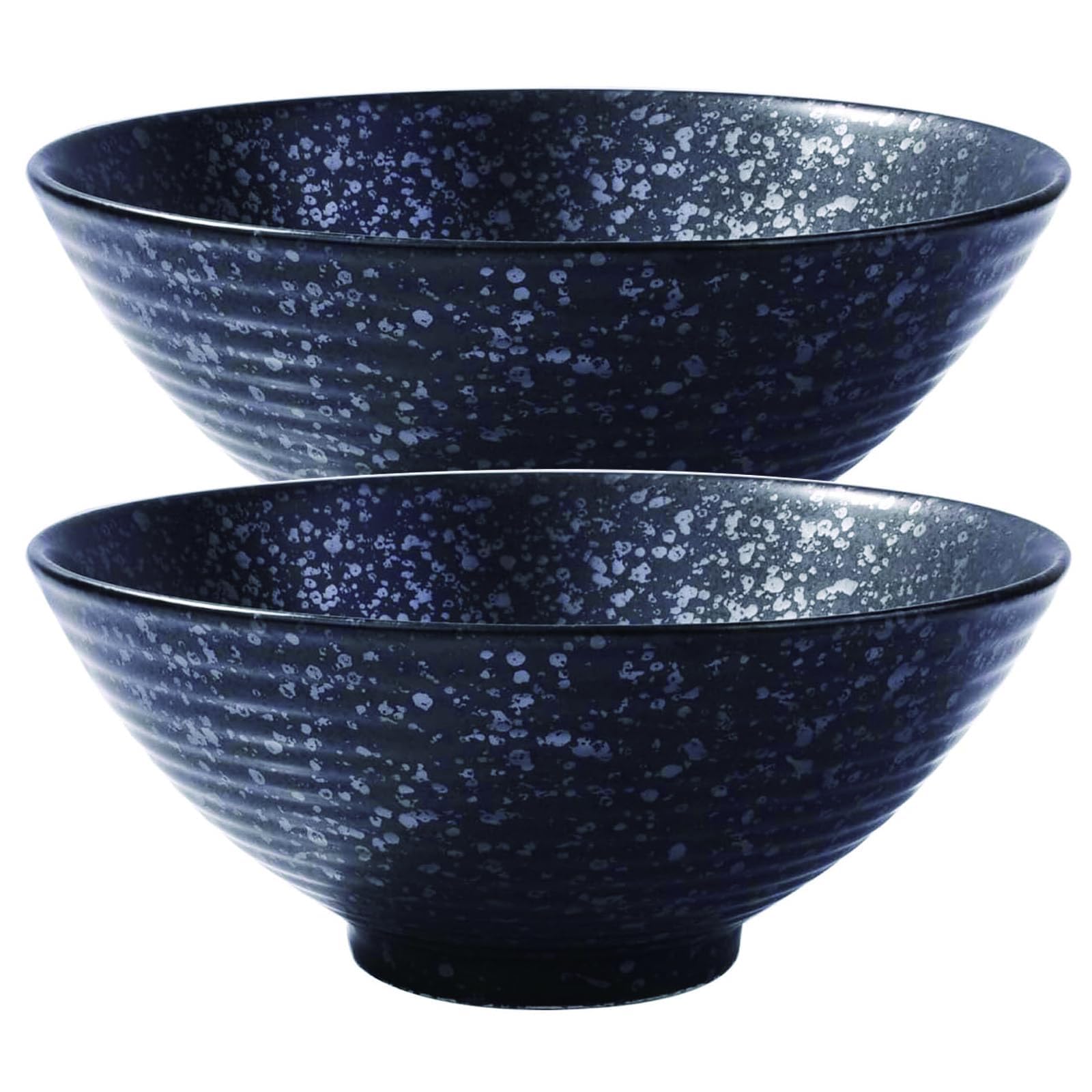 Bol à ramen noir moucheté grand lot de 2 vaisselle japonaise