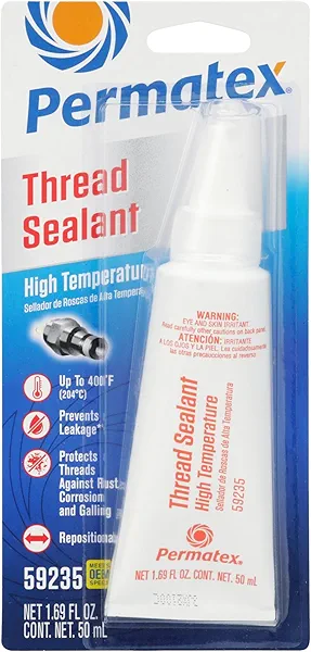 Permatex 59235 High Temperature Thread Sealant, 50 ml Tube , White