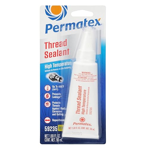 Miniatura 6 de Permatex 59214 Sellador de roscas de alta temperatura, tubo de 0.2 fl oz, 1 unidad