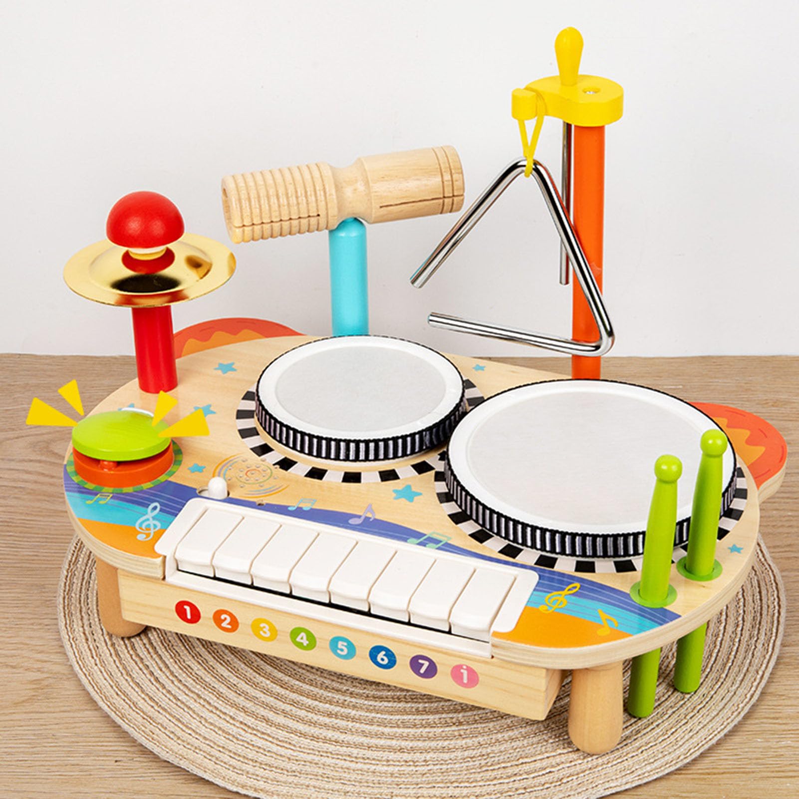 Holz-Kinder-Schlagzeug, frühkindliches Musikinstrument für Kleinkinder