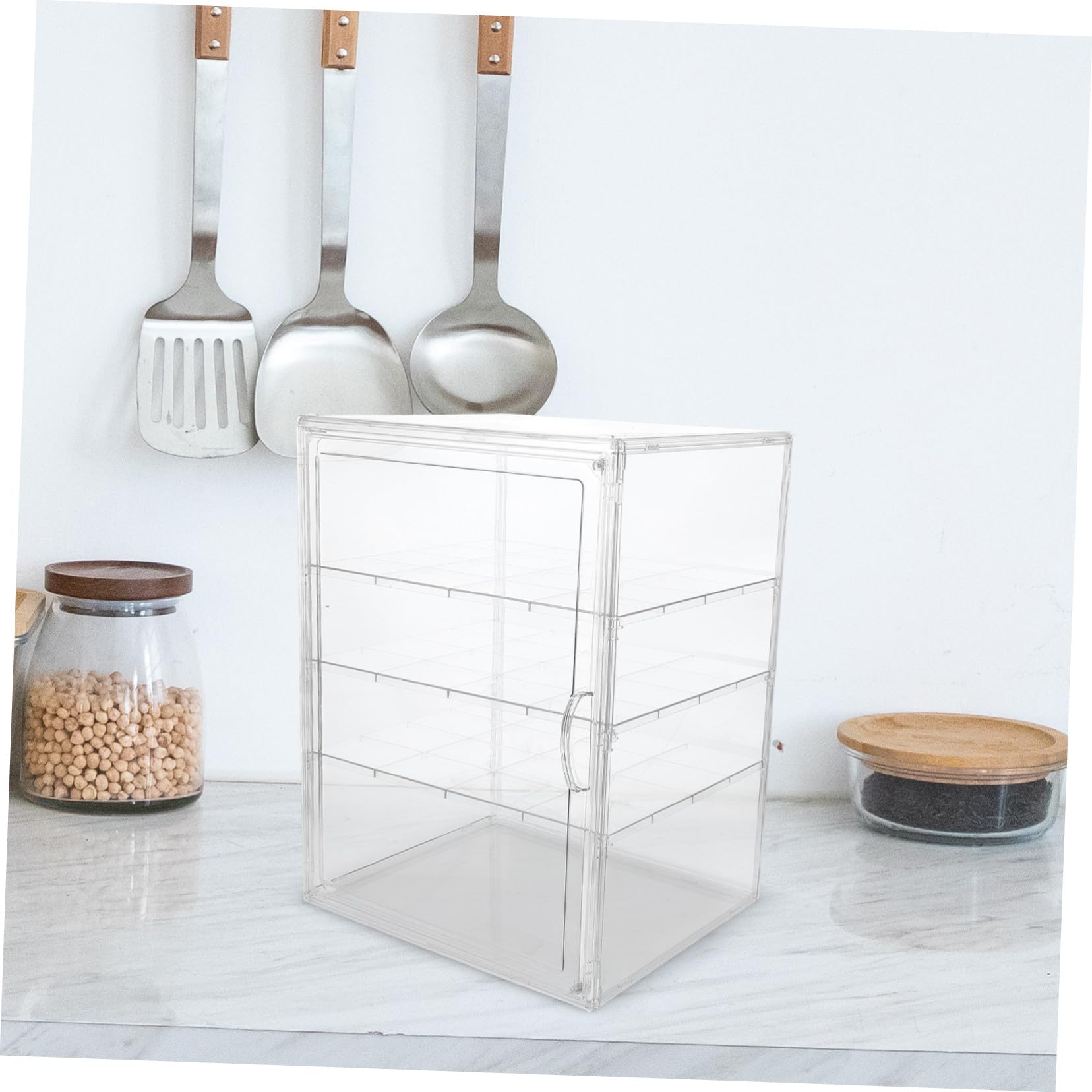 ULTECHNOVO Vitrine Cuisine Transparente à 4 Niveaux Étagères Réglables et Design Détachable en Pet, Protège-gâteau Élégant pour Pâtisseries Cuisine ou Boutique