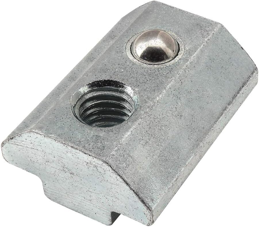 13052, 15 40 Series M6 x 1.0 Self Aligning Slide in T-Nut Ball Spring (25 Pack)