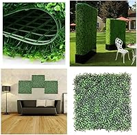 Vista 6 de ZXMOTO Paneles de seto de boj artificiales de 20 x 20 pulgadas, 12 paneles de boj artificiales, plantas de seto topiario, decoración de pared