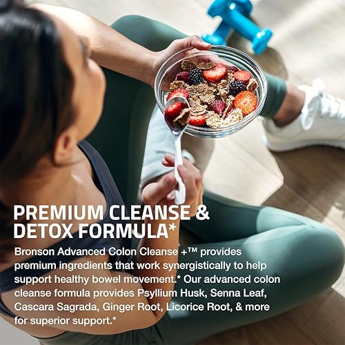 Miniatura 4 de Bronson Advanced Colon Cleanse - Fórmula prémium de limpieza y desintoxicación con cáscara de psyllium, hoja de senna, cascara sagrada, raíz de