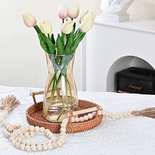 Miniatura 4 de Jarrones de vidrio para flores, 8 pulgadas de alto, modernos jarrones de cristal transparente iridiscente para centros de mesa, decoración