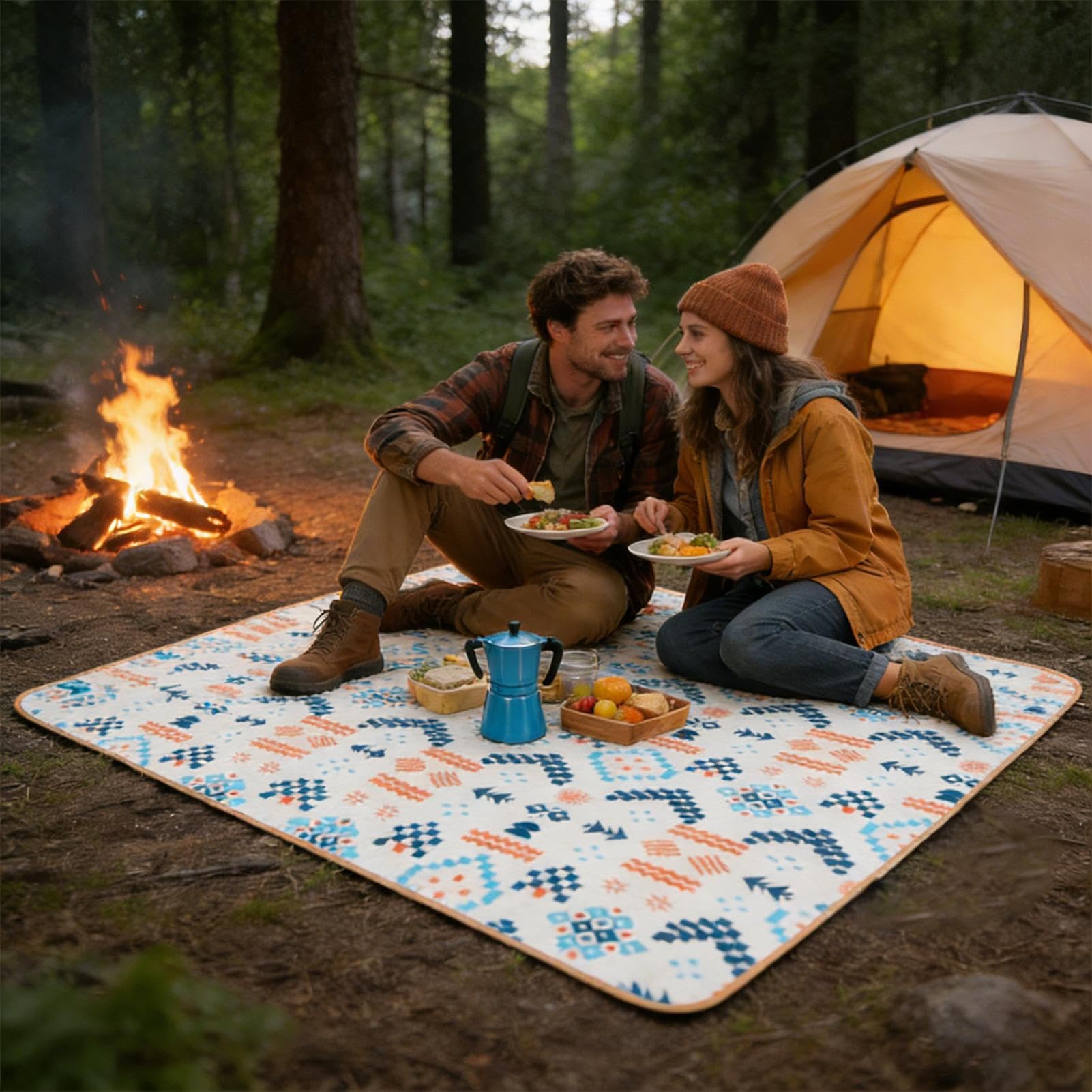 Couverture De Pique-Nique Couverture Imperméable 200x150 cm | Tapis Pour Sortie Familiale pour Plage Camping Pique-nique et Activités de Plein Air